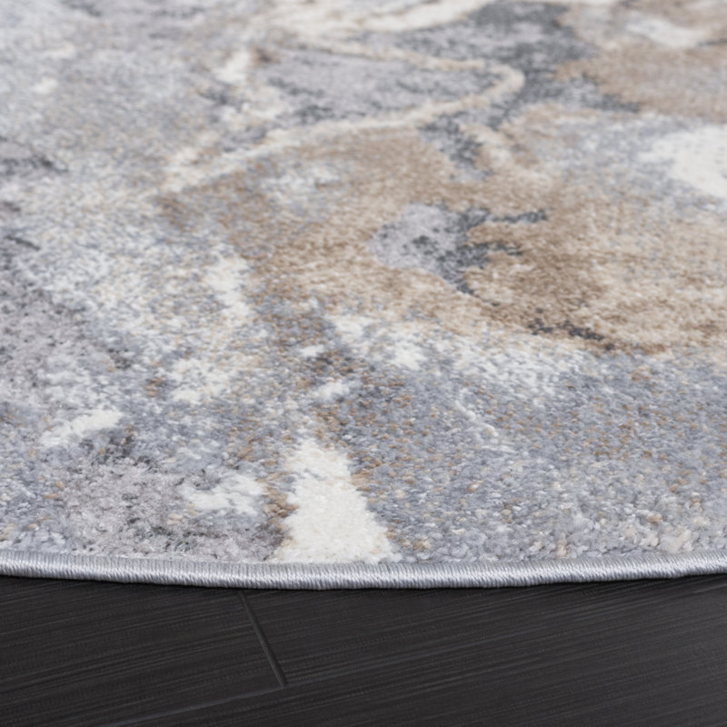 Hanka Performance Abstract Rug, Round 6'7"