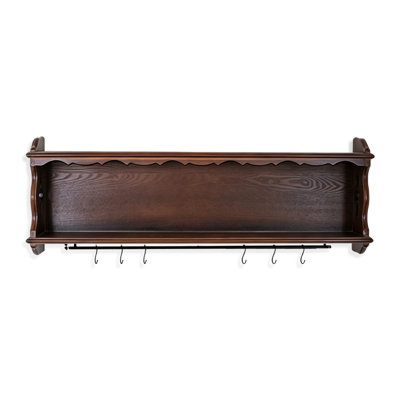 Solid wood + Manufactured Wood Wall Mounted Shelve, Modern Decor Display Shelf for Bedroom, Bathroom, Kitchen, Living Room