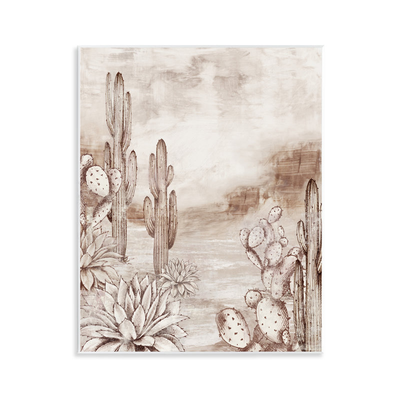 Plaque murale Prickly Elegance Cacti, design par Luna Mavis