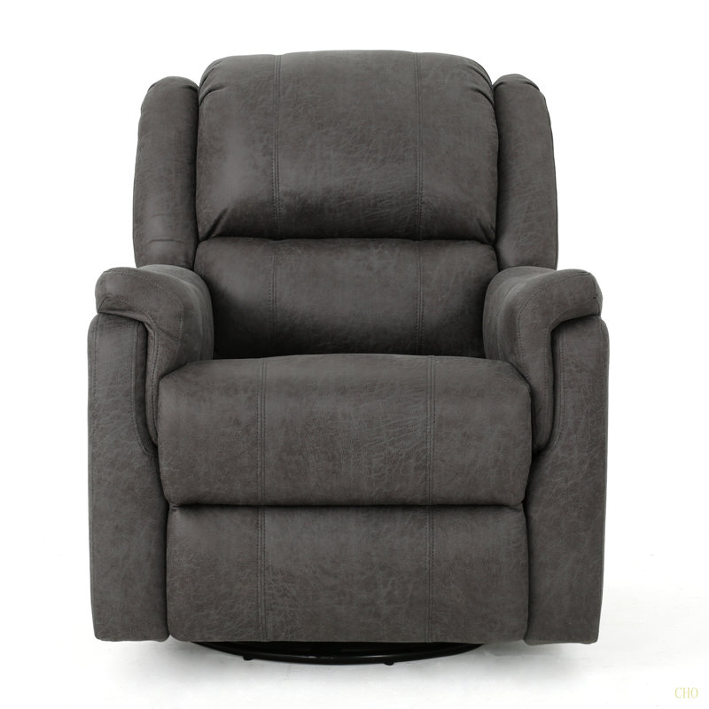 GLIDER RECLINER WITH SWIVEL Perfect Comfort & Sleek Design For Any Living Room, Microfiber / Microsuede, Slate