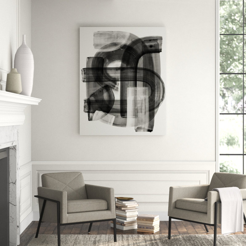 Stroke Layering In Black L Painting by Guseul Park, 50" H x 40" W x 1.5" D, Outdoor