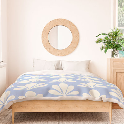 Housse de couette en coton bleu standard
