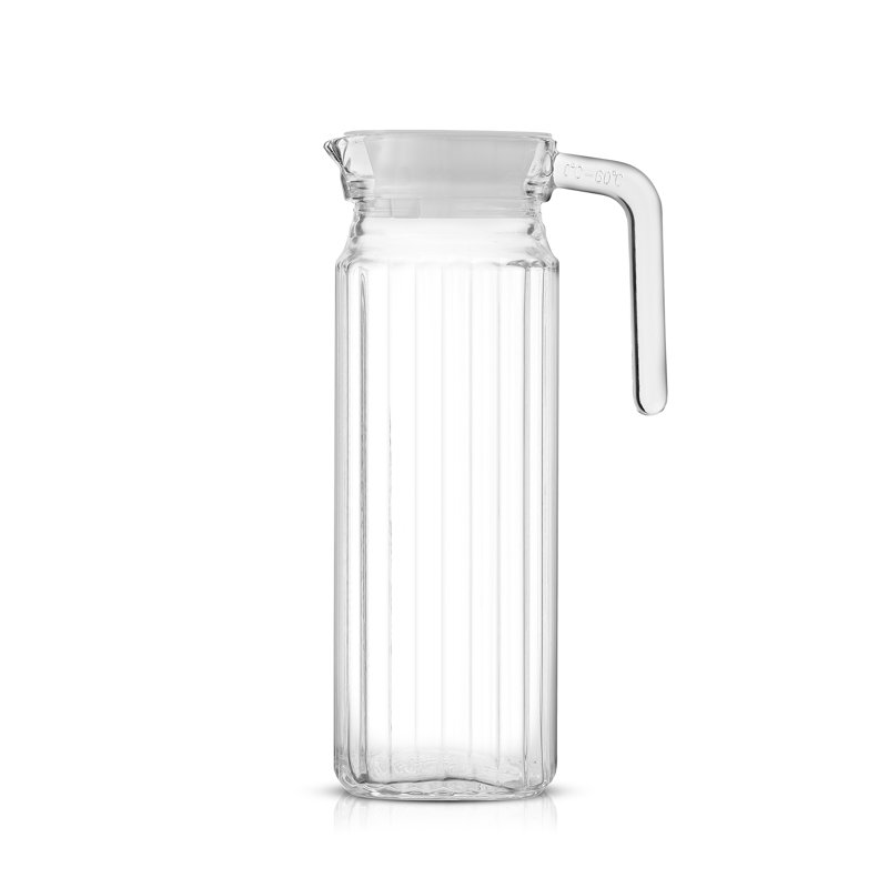 Pichet en verre Brightware avec 2 couvercles - 40 oz , H 9,45 po x l 3,22 po