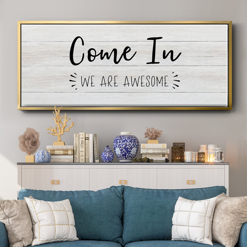 Come In- Framed Canvas, 20" H x 50" W
