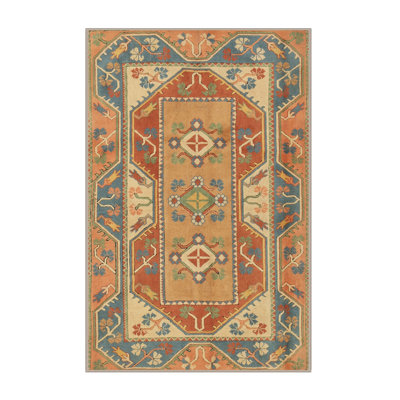 Tapis orange/bleu traditionnel Quillian