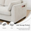 Chenille Modular Sectional Sofa With Ottoman, Armrest Folding Table & Usb Ports, Side Storage Pocket-1369339180