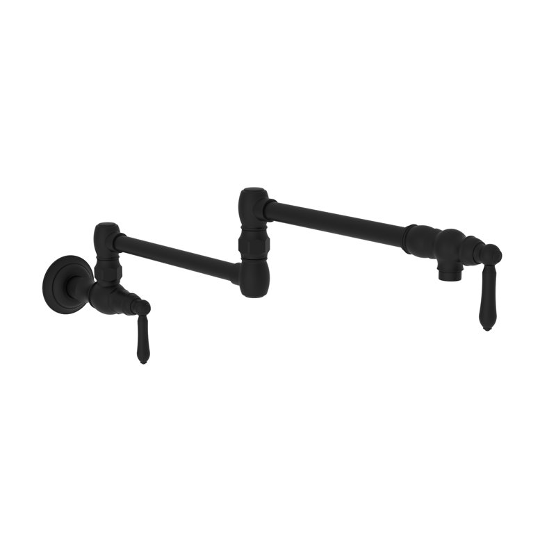 Chesterfield Wall Mount Pot Filler, Flat Black