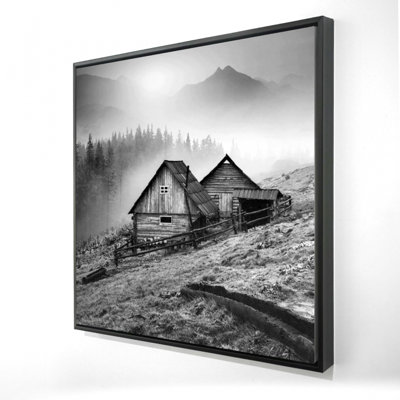Montagne, village de Carpates, reproduction sur toile