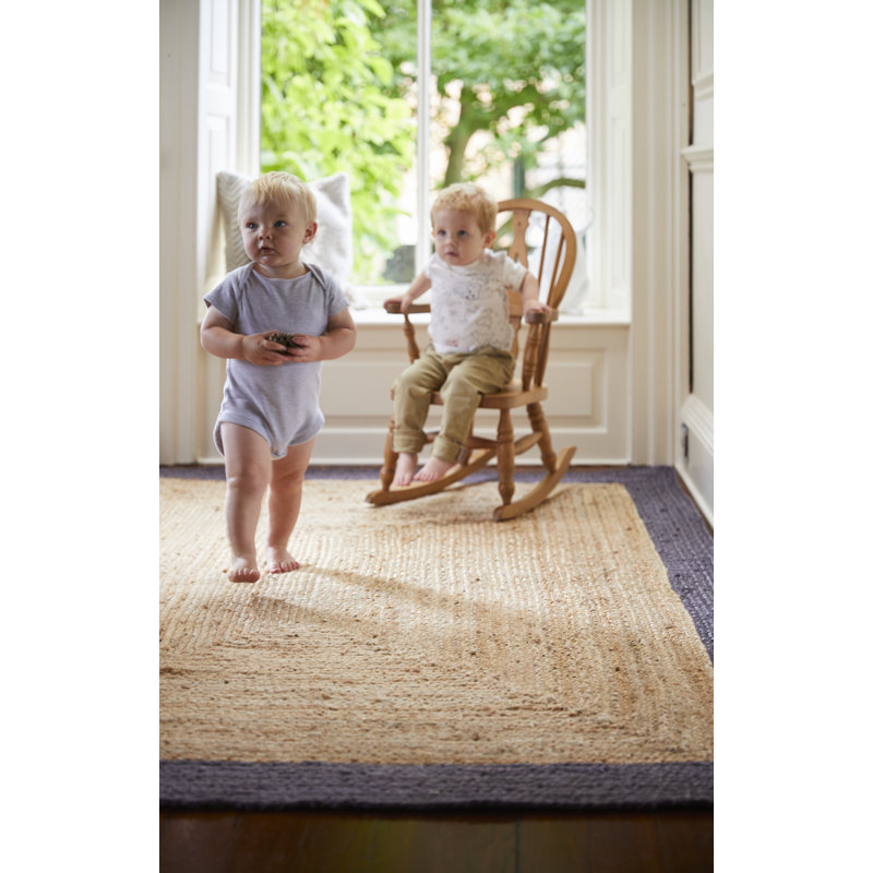 Borders Hand Braided Grey Rug, Rectangle 80 x 150cm