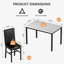 Ensemble de table de salle à manger 5 pièces pour 4 personnes, ensemble de table de cuisine et chaises en faux marbre, ensemble de 4, table de salle à manger rectangulaire avec 4 chaises de salle à manger rembourrées pour petit espace, salle à manger et salon-978967058-978967056
