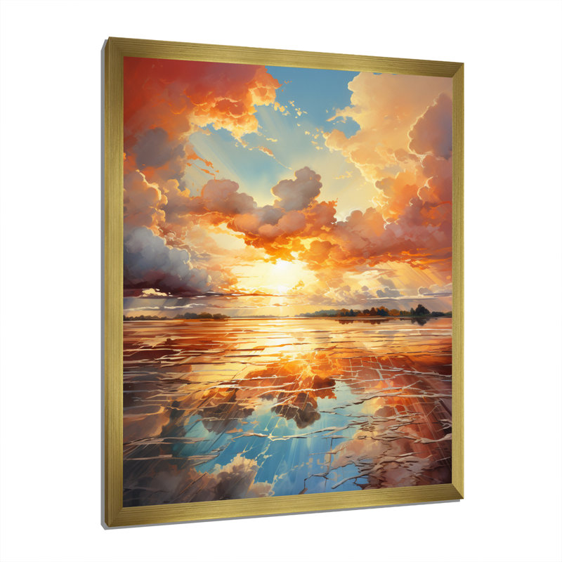 «Clouds Coastal Horizons V», reproduction sur toile, H 40 po x l 30 po x P 1,5 po, Encadrement doré