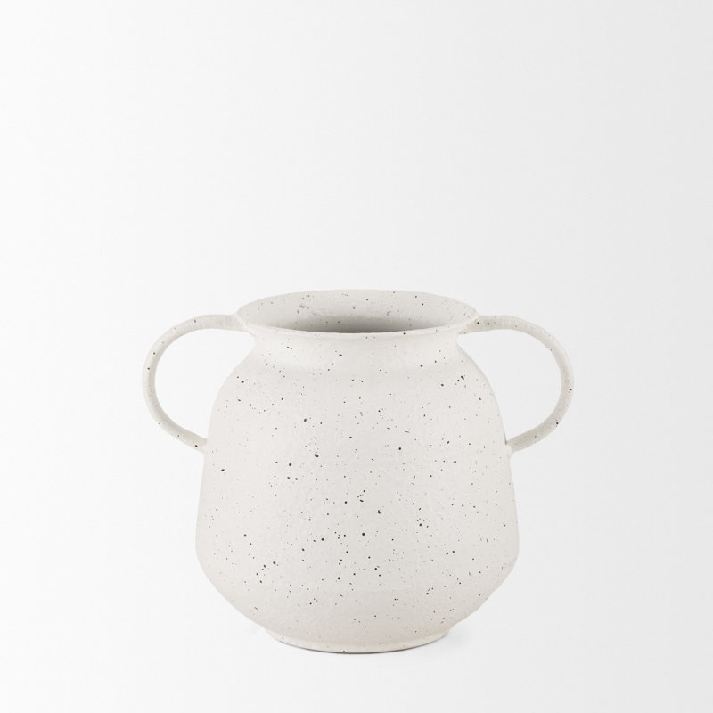 Petit vase Donzel blanc avec taches noires