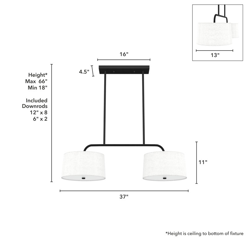 Cottage Hill 4 - Light Linear Shaded Drum Pendant, Natural Iron