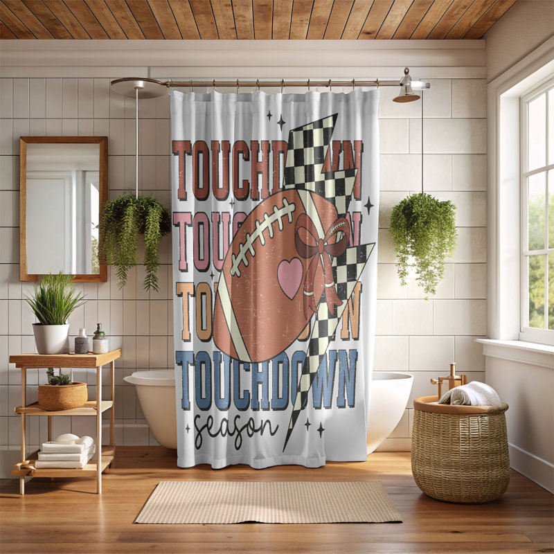 Rideau de douche 1 pièce Football Rush, H 74 po x l 71 po