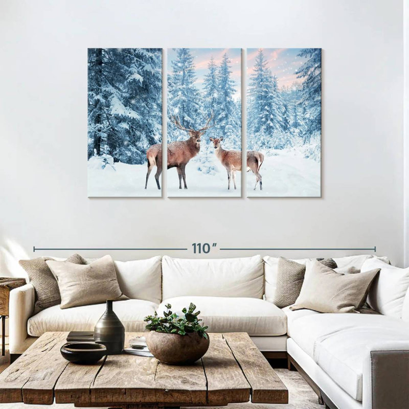 Brampt Winter Wonderland Deer, 48" H x 74" W