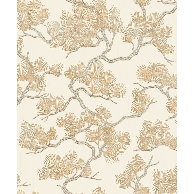 Rouleau de papier peint hollandais - L 33 po x l 21 po, Champagne / or