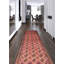 Tapis rouge en laine noué à la main de conception unique 2 pi 6 po x 9 pi 3 po Teimani