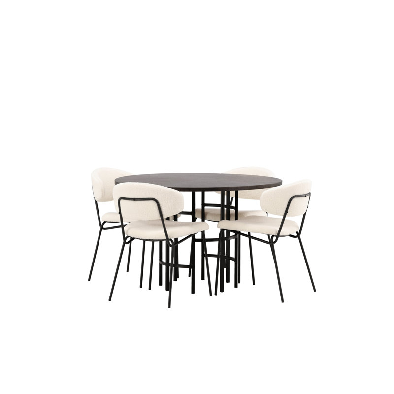 Burdick 4 - Person Dining Set, Brown