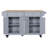 Durable Kitchen Island With Rubber Wood Top, 5-Wheel Mobility, And Multiple Storage Options For Enhanced Cooking Efficiency-1197503954