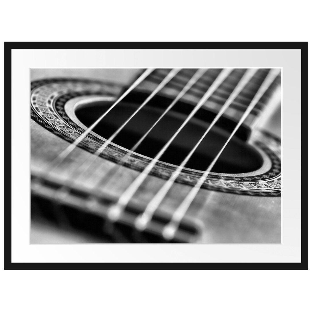 Gerahmtes Poster Gitarrensaiten and Music