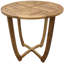 Table rustique en bois de 70 cm (27,5 po) - Idéale pour l'extérieur avec son plateau à lattes qui agrandit visuellement l'espace.