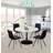 Sevinc Round Unfinished Glass Top Metal Base Dining Table-317361750-317361749