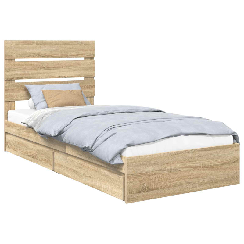 Bed, Small Single (2'6), Sonoma Oak