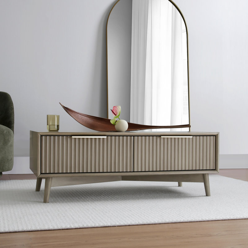 Four Leg Coffee Table with Storage, Grey