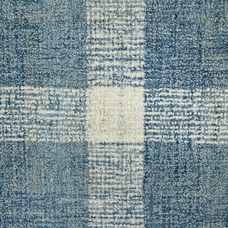 Tapis en laine à carreaux Maney, Rectangle 5 pi x 7 pi 6 po