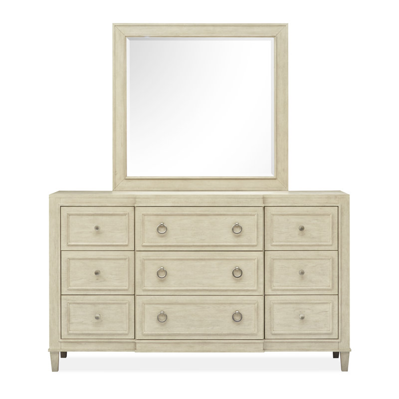 Drawer Dresser With Landscape Mirror