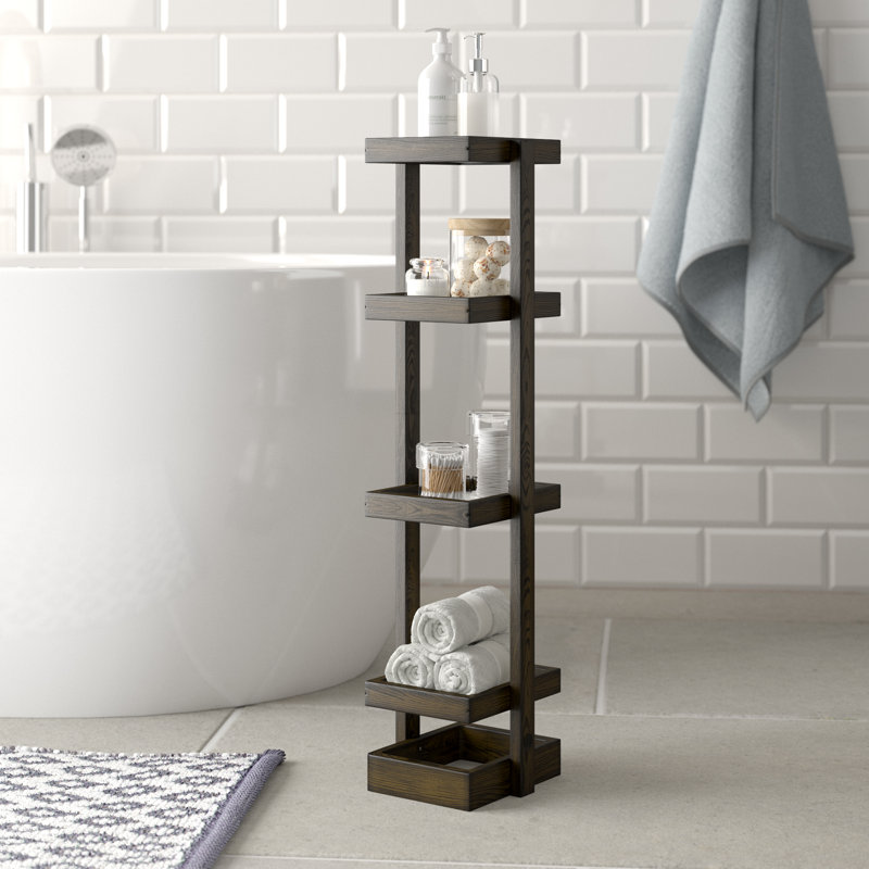 Belinda Shower Caddy, Dark Oak