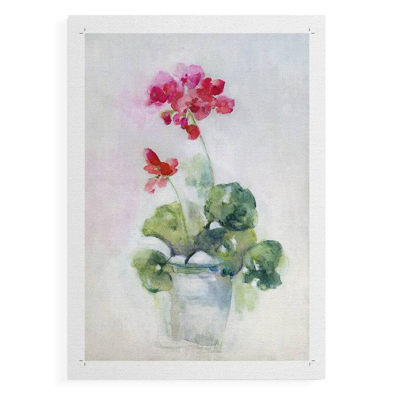 Soft Geranium I - Impression sur toile seulement - NON-CADRE, H 18 po x l 12 po