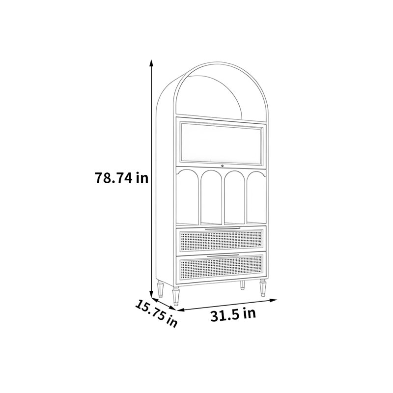 Modern simple multi-functional display bookcase, Green
