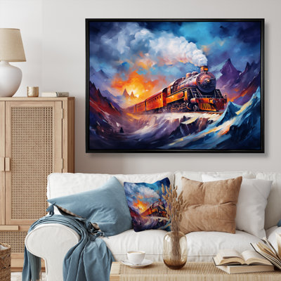 " Steamtrain Travelling In Winter Snow Painting I "