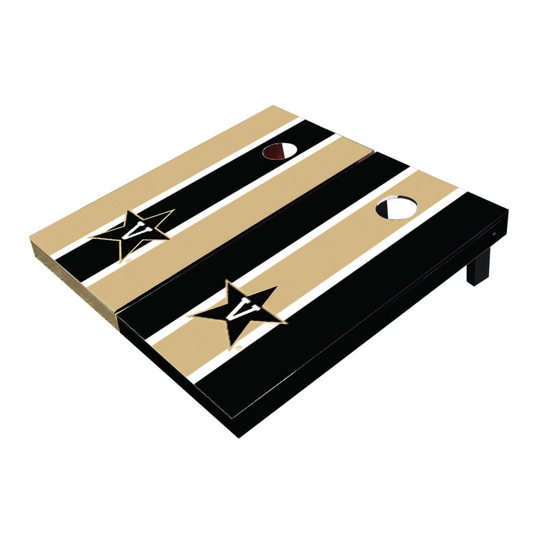 Planches de cornhole à rayures 2 'x 3' NCAA, Alternance, Commodores de Vanderbilt