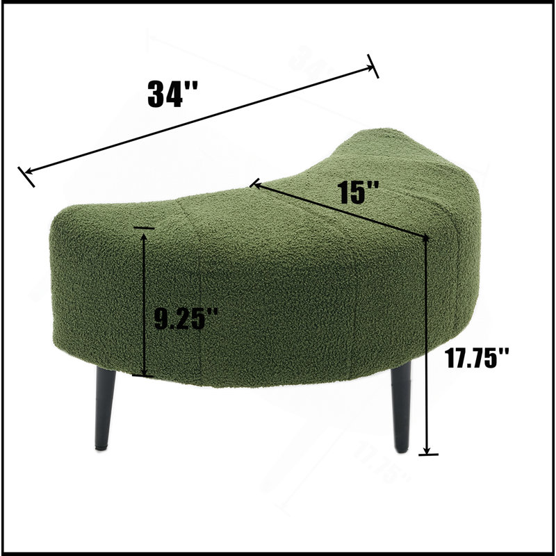 Fauteuil simple de 42,5 po, table d'appoint une pièce, avec repose-pieds en forme de représentant, repose-pieds mobile, petit salon, bureau, appui-tête amovible, accoudoirs enveloppants, tissu en velours d'agneau