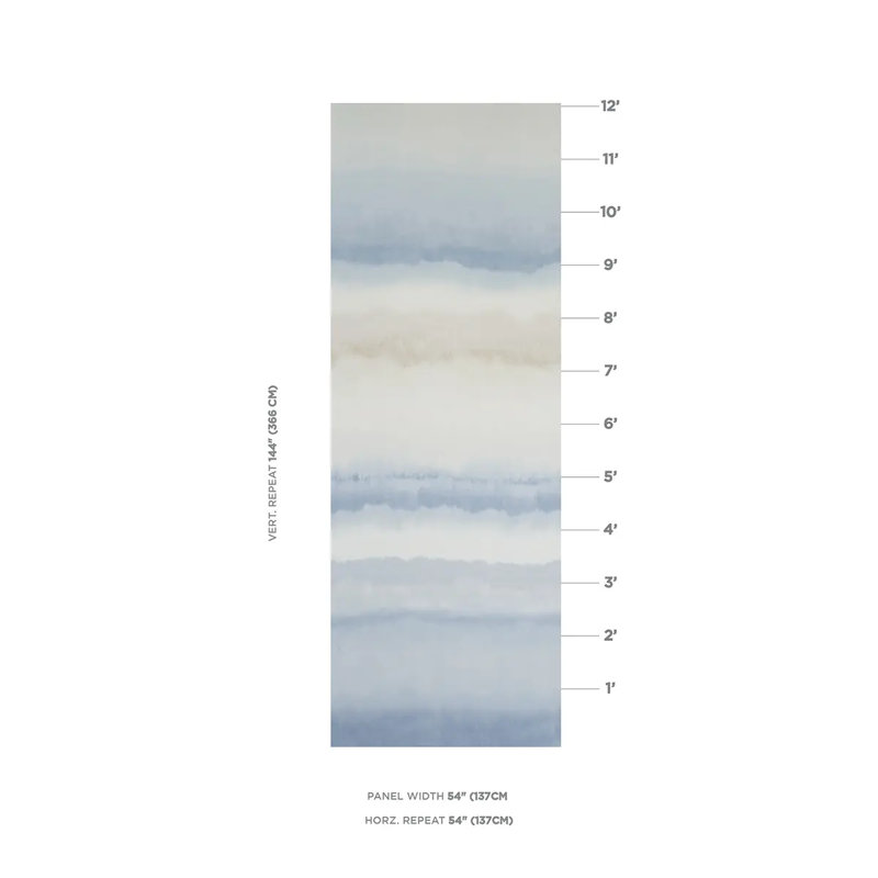 Orissa Panel Fabric, Blue/Natural
