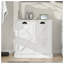 Armoire de trieur de lessive à deux compartiments inclinable - Rangement de buanderie en panneau de fibres à densité moyenne blanc avec sacs amovibles, organisateur de lessive peu encombrant