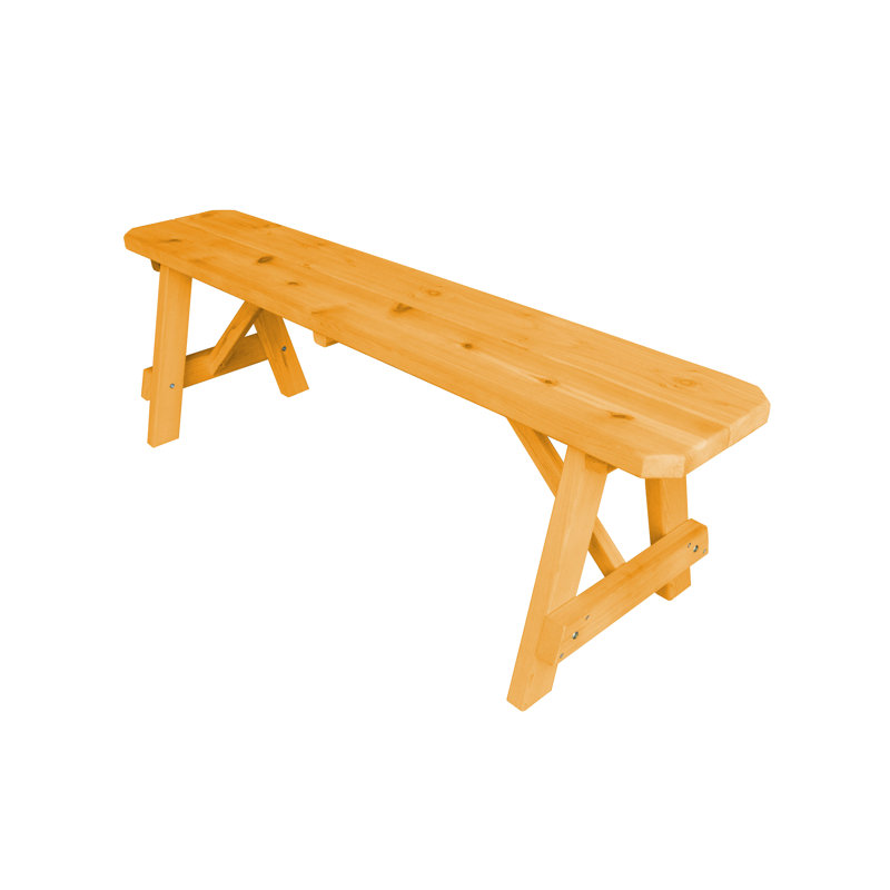 Banc en bois Guernsey, H 17 po x l 55 po x P 11 po, Teinture naturelle