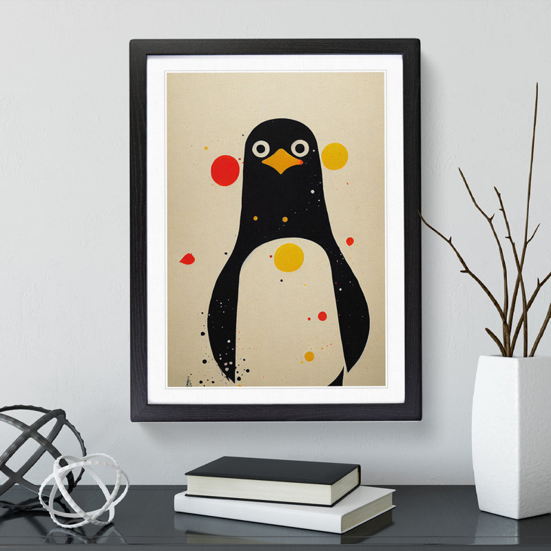 Spotted Penguin - Framed Print, Black Framed, 64cm H x 46cm W x 2cm D