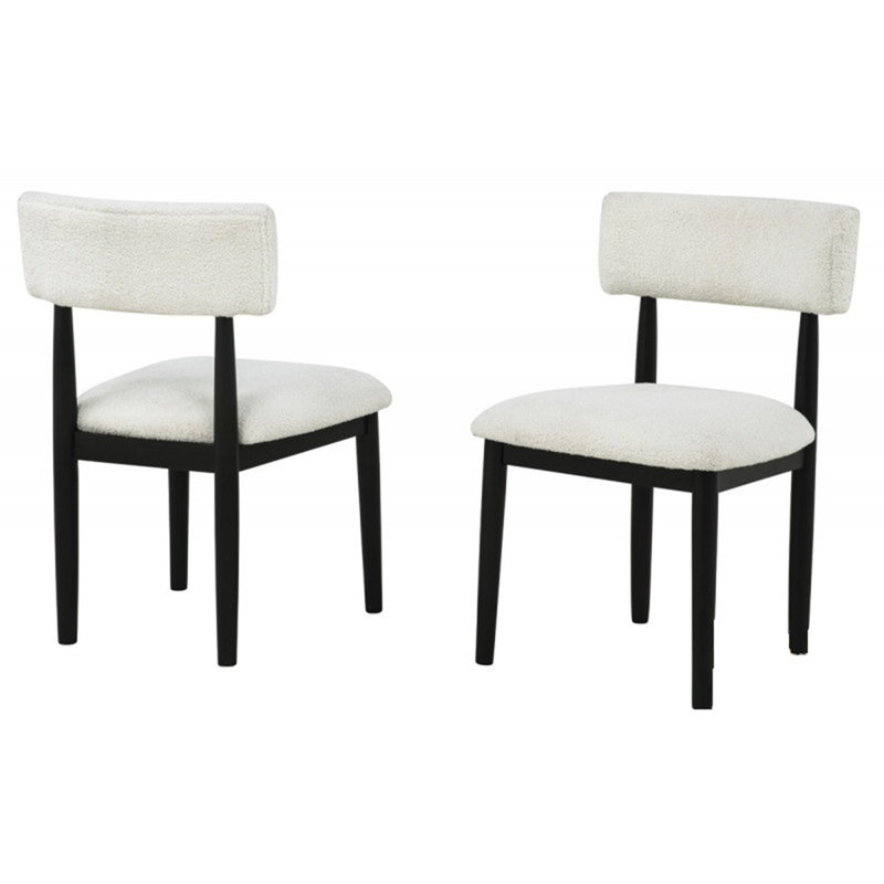 Ensemble de 2 chaises de salle à manger rembourrées Contemporary, Noir