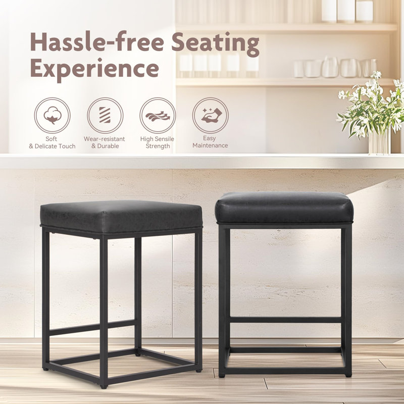 Counter Stool with Metal Frame