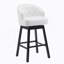 Ensemble de 2 tabourets de comptoir pivotants 33,25 ", tabourets de bar rembourrés à hauteur de comptoir avec structure en bois d'hévéa massif, dossier, repose-pieds, tabourets de bar sans accoudoir pour bar personnel, comptoir de cuisine, noir et bei