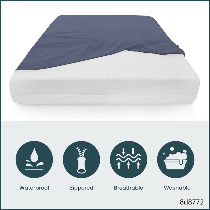 Premium Quality Waterproof Mattress Protector with Zipper, Comfortable, Machine Washable