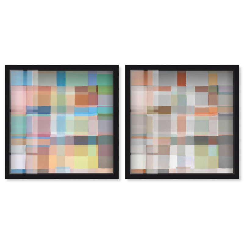 «Neutral Luxe Living Set Shadowbox» par Art Remedy, H 13 po x l 13 po, Noir