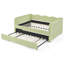 Lit de jour rembourré convertible 3-en-1 en vichy avec lit gigogne escamotable et poche de rangement latérale-1266776490-1266776491