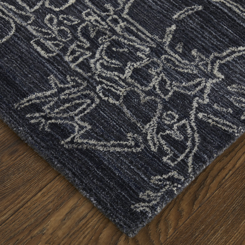 Tapis noir / gris / ivoire en chenille tissé à la machine Jamonie, Rectangle 9 pi x 12 pi