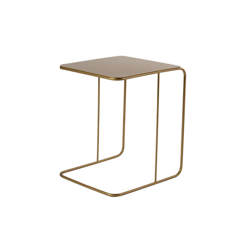 Table d'appoint Modern Glam, finition dorée, 18,5 po x 18,1 po x 22,4 po | Fabrication 100% métal | Design élégant et durable pour le salon ou la chambre à coucher, parfait pour un décor de fantaisie et une touche élégante