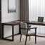Bureau d'angle moderne et simple en bois massif en forme de L-37809880-37809882