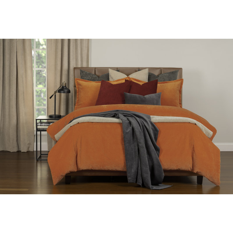 Ensemble de velours mat avec housse de couette et ensemble d'inserts par Siscovers, Orange